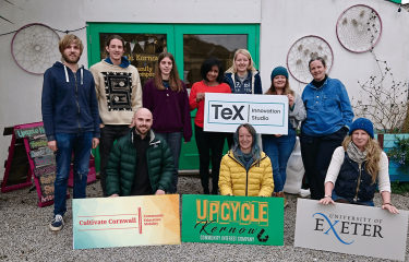 Team photo of graduate business TeX Innovation Studio. 